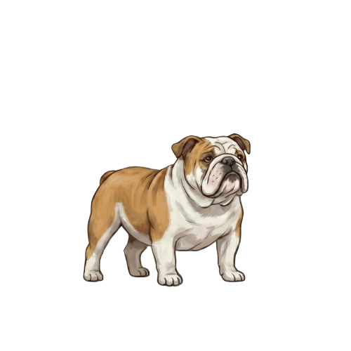 Bulldog illustration showing breed characteristics